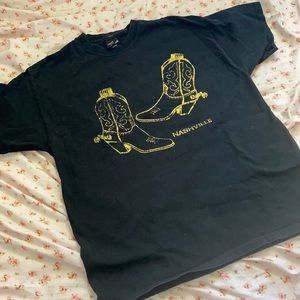 Nashville glitter cowboy boot tshirt